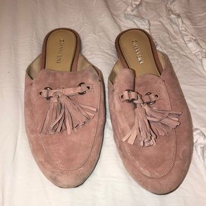 Gianni Bini pink suade loafers